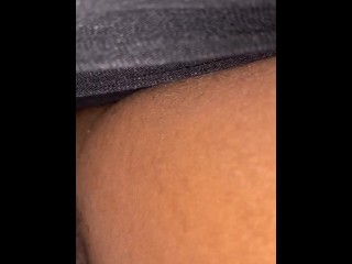 Perfect ebony hairy pussy public  flash