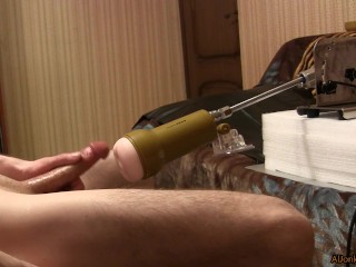 Sex machine polishes my hard cock